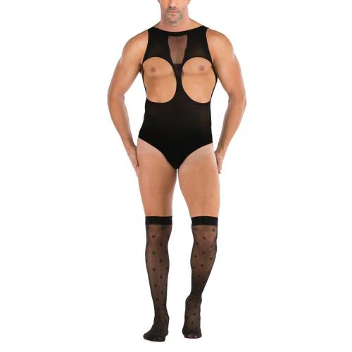 Flirty stretch mesh hollow teddy collection(with stockings,no thong)