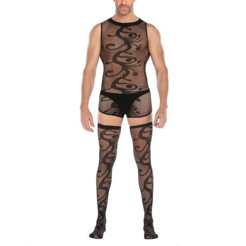 Sexy stretch mesh printing teddy collection(with stockings,no thong)