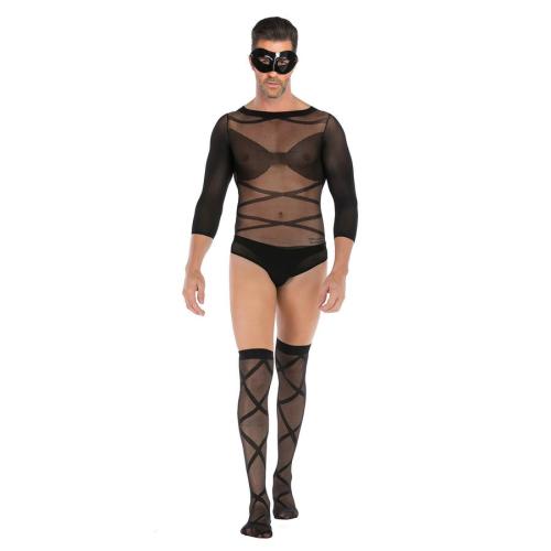 Sexy stretch mesh teddy collection(with stockings & blindfold,no thong)