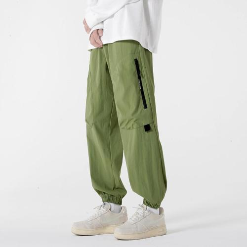 High street plus size non-stretch zip-up drawstring cargo pants size run small