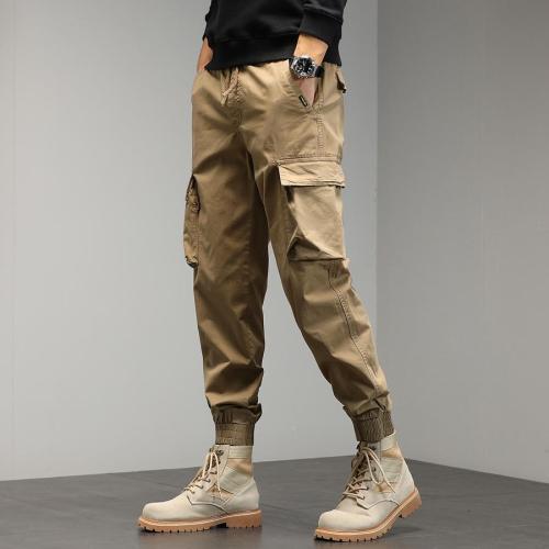 Stylish plus size non-stretch 4 colors pocket cargo pants size runs small
