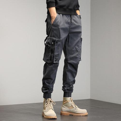 Stylish plus size non-stretch zip-up all-match cargo pants size runs small