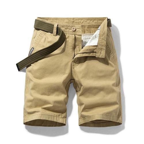 Plus size non-stretch 5 colors solid cargo shorts size runs small(without belt)