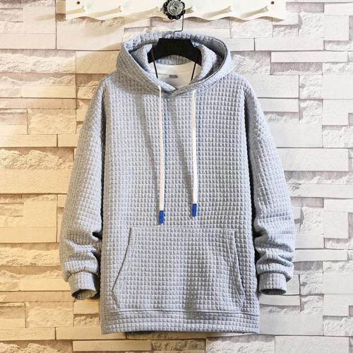 Casual plus size non-stretch solid color hooded pocket loose sweatshirts