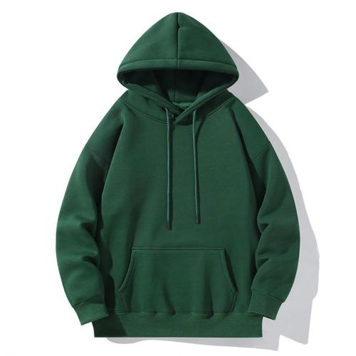 Casual plus size non-stretch 16 colors solid color hooded loose sweatshirts