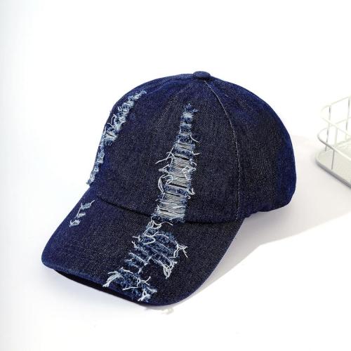 One pc denim fabric two colors casual ripped baseball cap 58-60cm