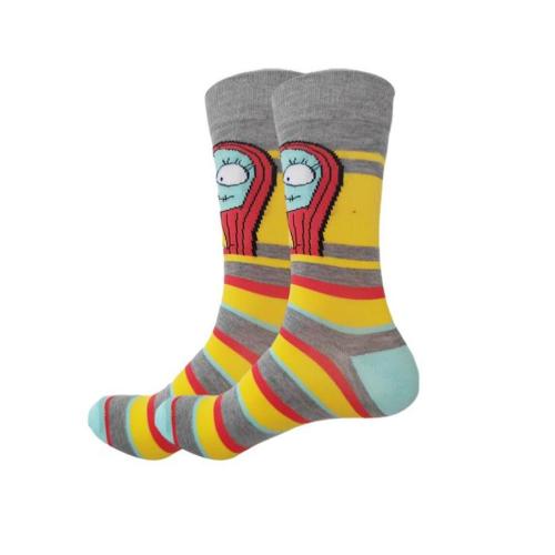 One pair new halloween thriller cartoon pattern cotton socks#5