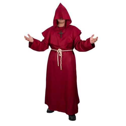 Halloween plus-size non-stretch cosplay monks robes costume(with waist rope)