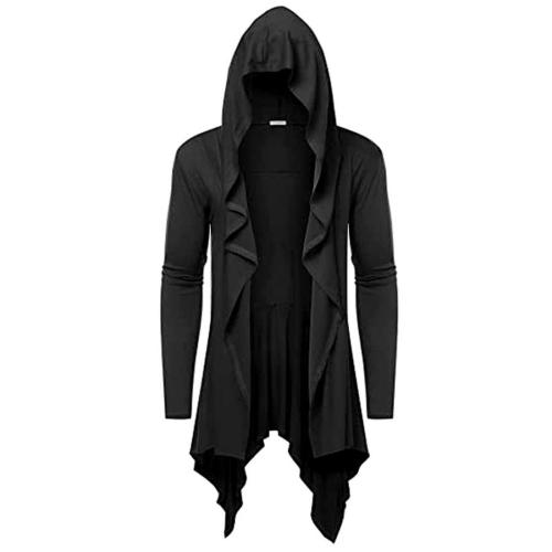 Halloween plus-size slight stretch retro ruffle gothic hooded cape costume