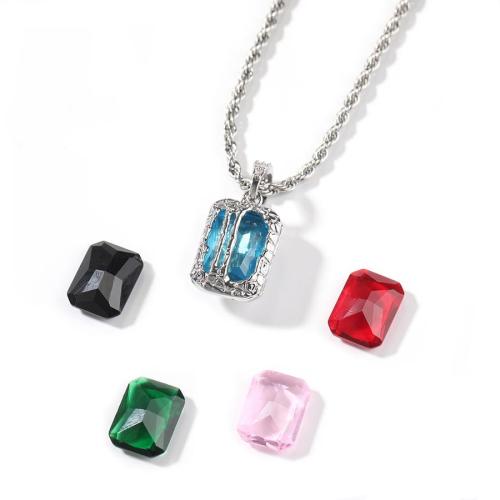 One pc hip hop stainless steel 5 replacement rhinestone necklace(length:60cm)