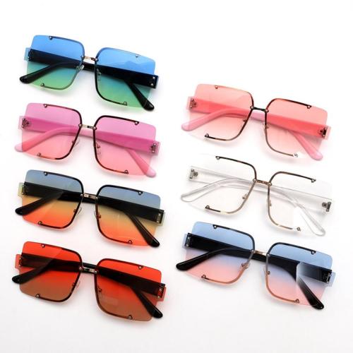 One pc stylish new 7 colors metal half-frame uv protection square sunglasses