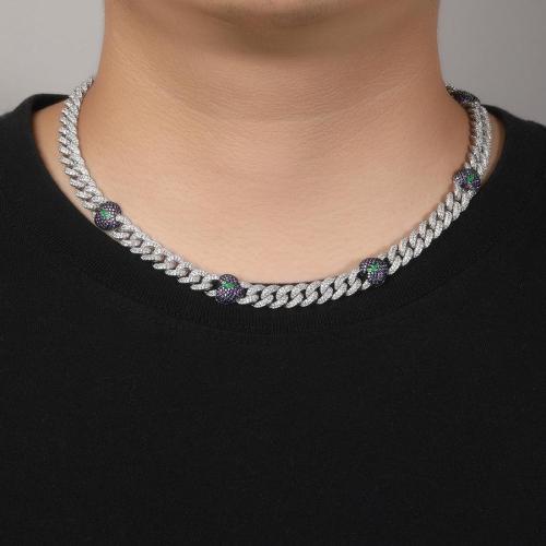 One pc hip hop rhinestone broken heart shape necklace(length:45cm)