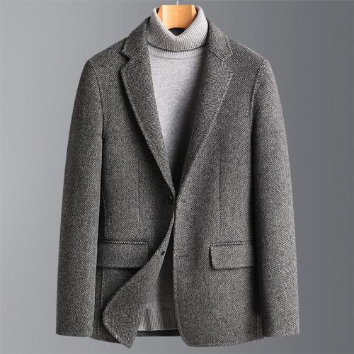 Elegant plus size non-stretch woolen blazer size run small