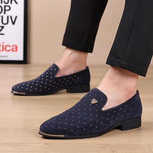Stylish 2-colors rivet breathable low-cut loafers