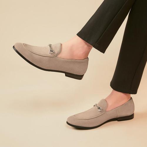 Stylish 2 colors simple solid color suede matte breathable non-slip loafers