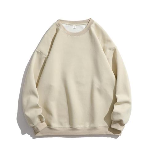 Casual plus size non-stretch cotton solid all-match sweatshirts size run small
