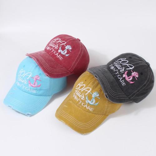 One pc anchor pattern letter embroidery adjustable baseball cap