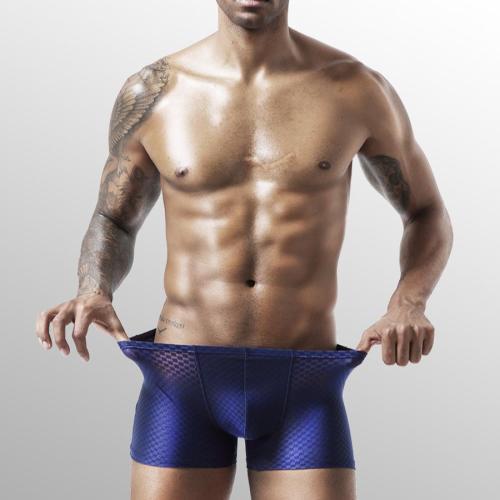 Plus size high stretch 3 colors grid breathable trunks