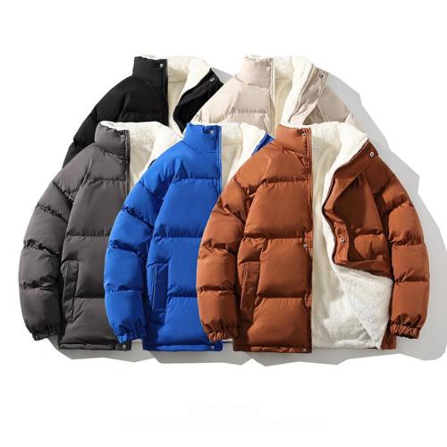 Casual plus size non-stretch 5-colors solid color fleece warm jacket