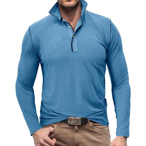 Casual plus size slight stretch 6 colors lapel polo shirts