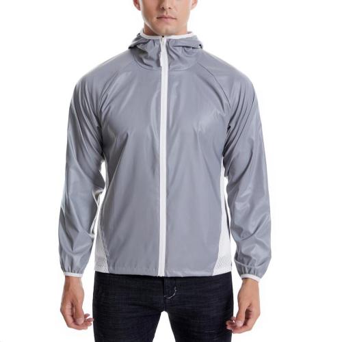 Stylish plus size non-stretch reflective fishnet stitching hooded jacket