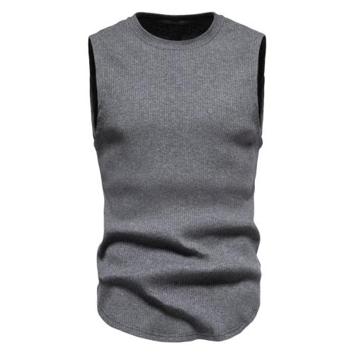 Casual plus size slight stretch simple solid color 5 colors vest