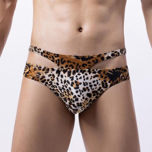 Sexy plus size slight stretch leopard batch printing low waist briefs#1