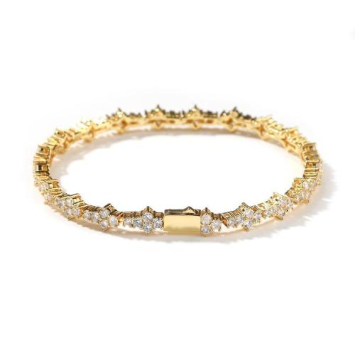 One pc rhinestone decor brass bracelet(length:20.5cm)