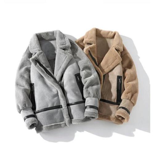 Casual plus size non-stretch suede plush warm jacket