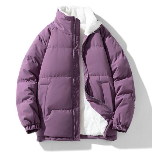 Casual plus size non-stretch simple solid color fleece warm jacket