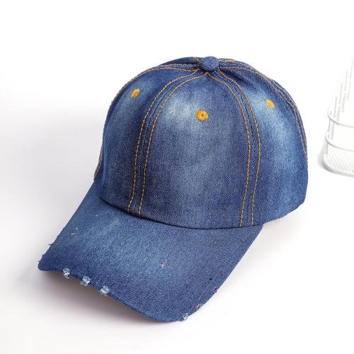 One pc two colors casual denim fabric adjustable baseball hat 58-60cm