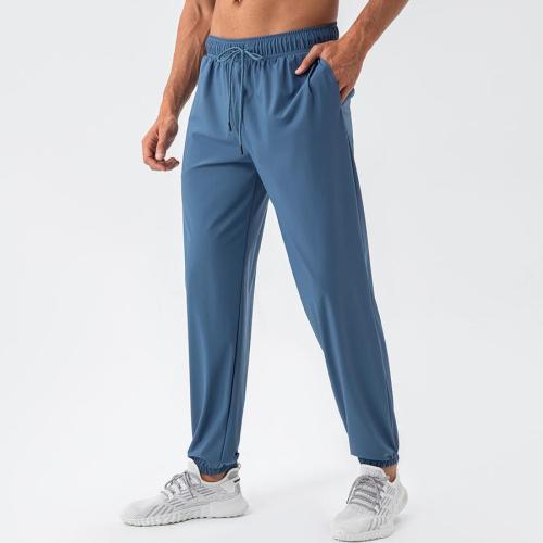 Sports plus size slight stretch solid color quick drying breathable pocket pants