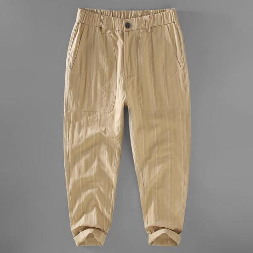Casual plus size non-stretch cotton all-match ankle pants