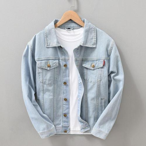 Casual plus size non-stretch simple solid color loose denim jacket