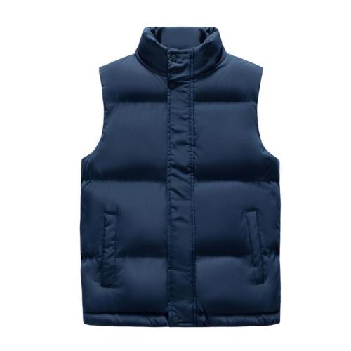 Casual plus size non-stretch solid color single breasted zip-up vest size run small