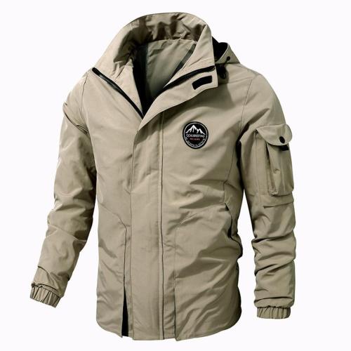 Casual plus size non-stretch hooded zip-up waterproof windproof jacket size run small
