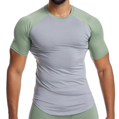 Sports plus size slight stretch 3 colors short sleeve fitness slim top