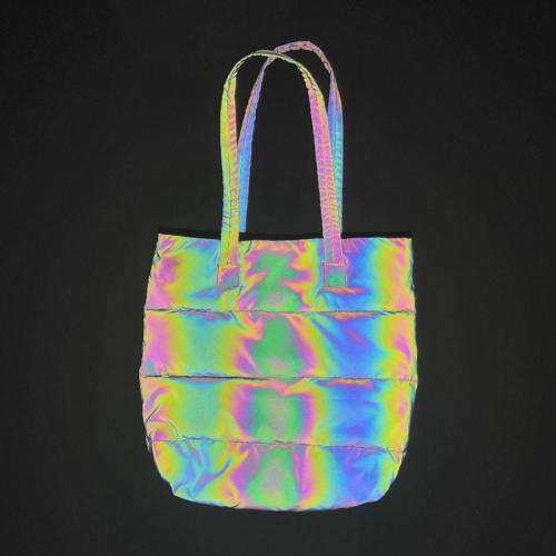 Stylish colorful reflective fabric tote bag 36*37 cm