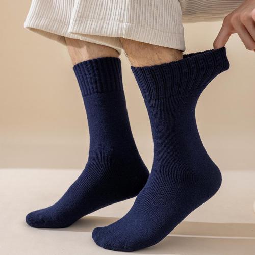 One pair new stylish 6 colors solid color warm thicken crew socks