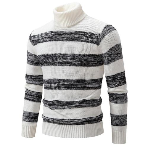 Casual plus size slight stretch knitted striped slim thin sweater size run small