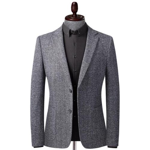 Elegant plus size non-stretch shoulder pad woolen blazer size run small