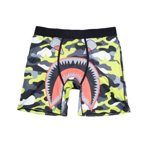 Sports plus size slight stretch shark camo printing midi waist trunks#3#