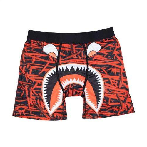 Sports plus size slight stretch shark printing midi waist trunks