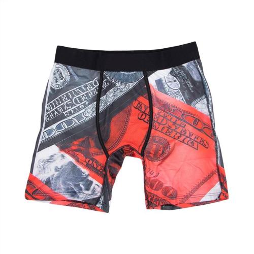 Sports plus size slight stretch dollar graphic printing midi waist trunks#3#