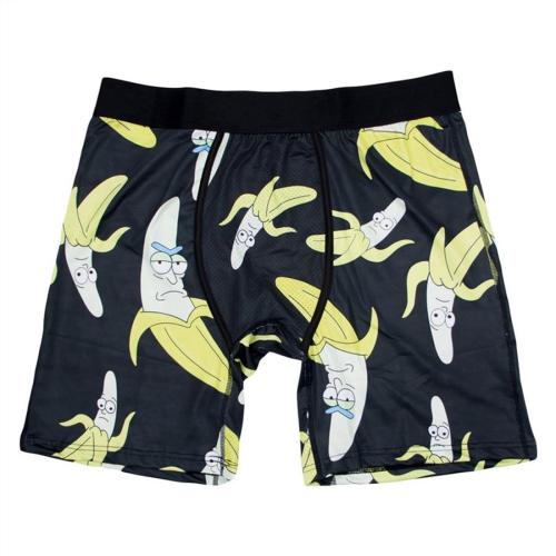 Sports plus size slight stretch cartoon banana printing midi waist trunks