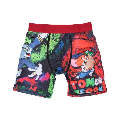 Sports plus size slight stretch cartoon mouse and cat graphic printing trunks