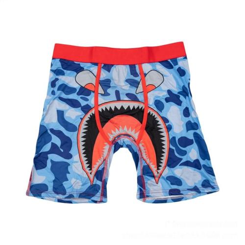 Sports plus size slight stretch camo shark printing breathable trunks