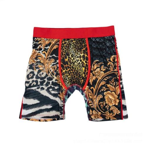 Sports plus size slight stretch batch printing breathable trunks#1