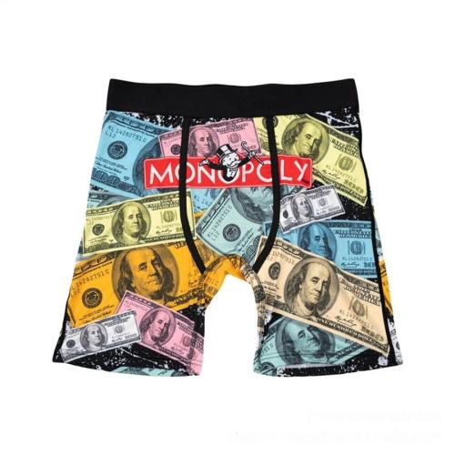 Sports plus size slight stretch dollar print breathable trunks