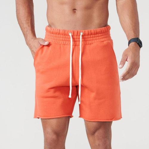 Athletic plus size slight stretch moisture wicking solid running orange shorts